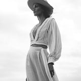 Boho Chic Adjustable Trousers - Complete your bohemian look with these off white wide boot trousers, perfect