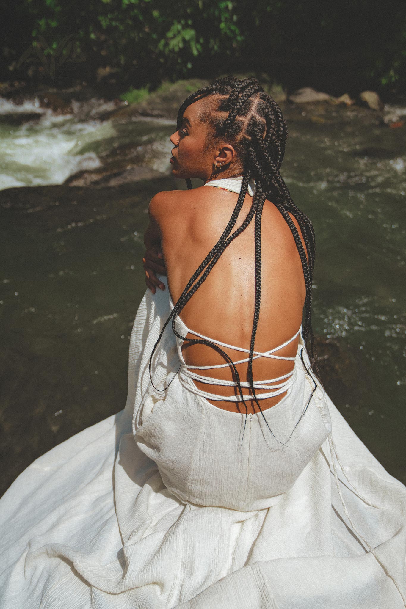 Stay on trend with the Off-White Bohemian Back Laces Dress from Aya Sacred Wear. 