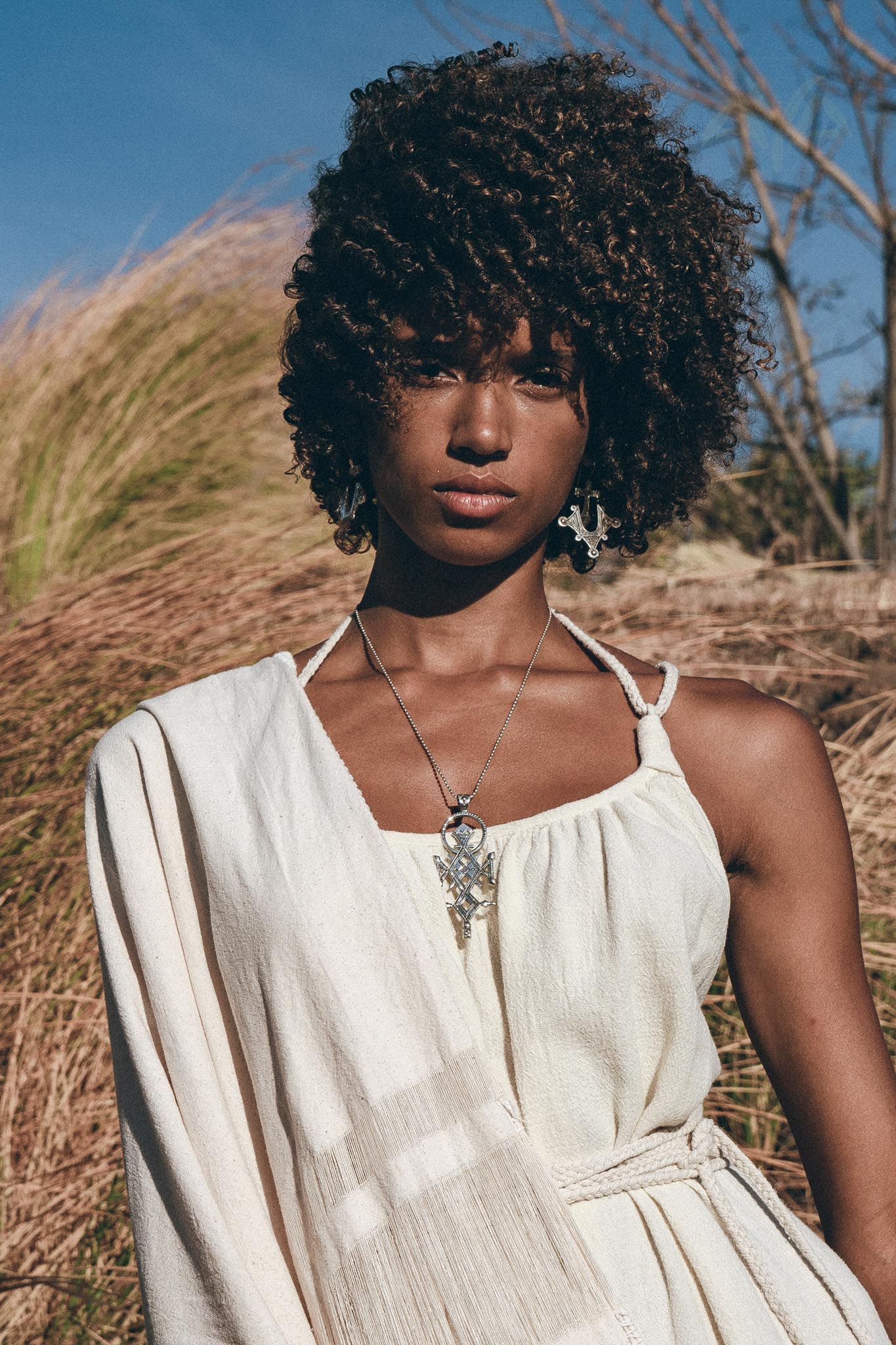 Off-White Organic Cotton Bohemian Dress, Simple Wedding Dress - AYA Sacred Wear