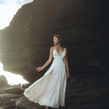 Make an Elegant Statement in Aya Sacred Wear's Off-White Light Cotton and Silk Formal Bridal Dress
