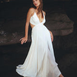 Aya Sacred Wear's Off-White Light Cotton and Silk Formal Bridal Dress: Walk Down the Aisle in Style