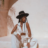 Get the Off-White Boho Set Top & Pants from Aya Sacred Wear for chic boho style. 