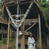 Off-White Boho Beach Wedding Dress, Bohemian Homespun Cotton Dress - AYA Sacred Wear