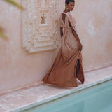 Boho Wedding Dress, Handmade Dress, Botanically Dyed Dusty Pink Dress - AYA Sacred Wear