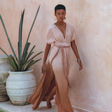 Boho Wedding Dress, Handmade Dress, Botanically Dyed Dusty Pink Dress - AYA Sacred Wear