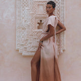 Boho Wedding Dress, Handmade Dress, Botanically Dyed Dusty Pink Dress - AYA Sacred Wear