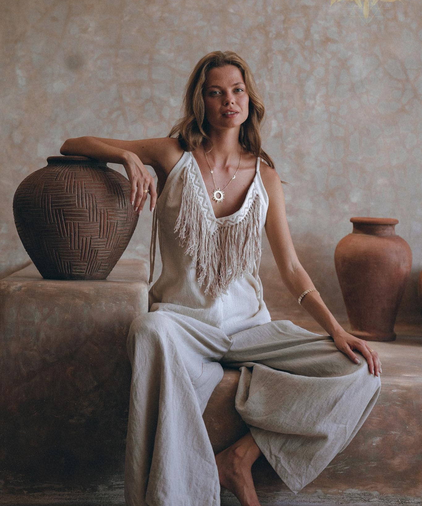 Unique Soft Linen Boho Pants Women, Loose Linen Wide Boho Pants, Bohemian Pants - AYA Sacred Wear