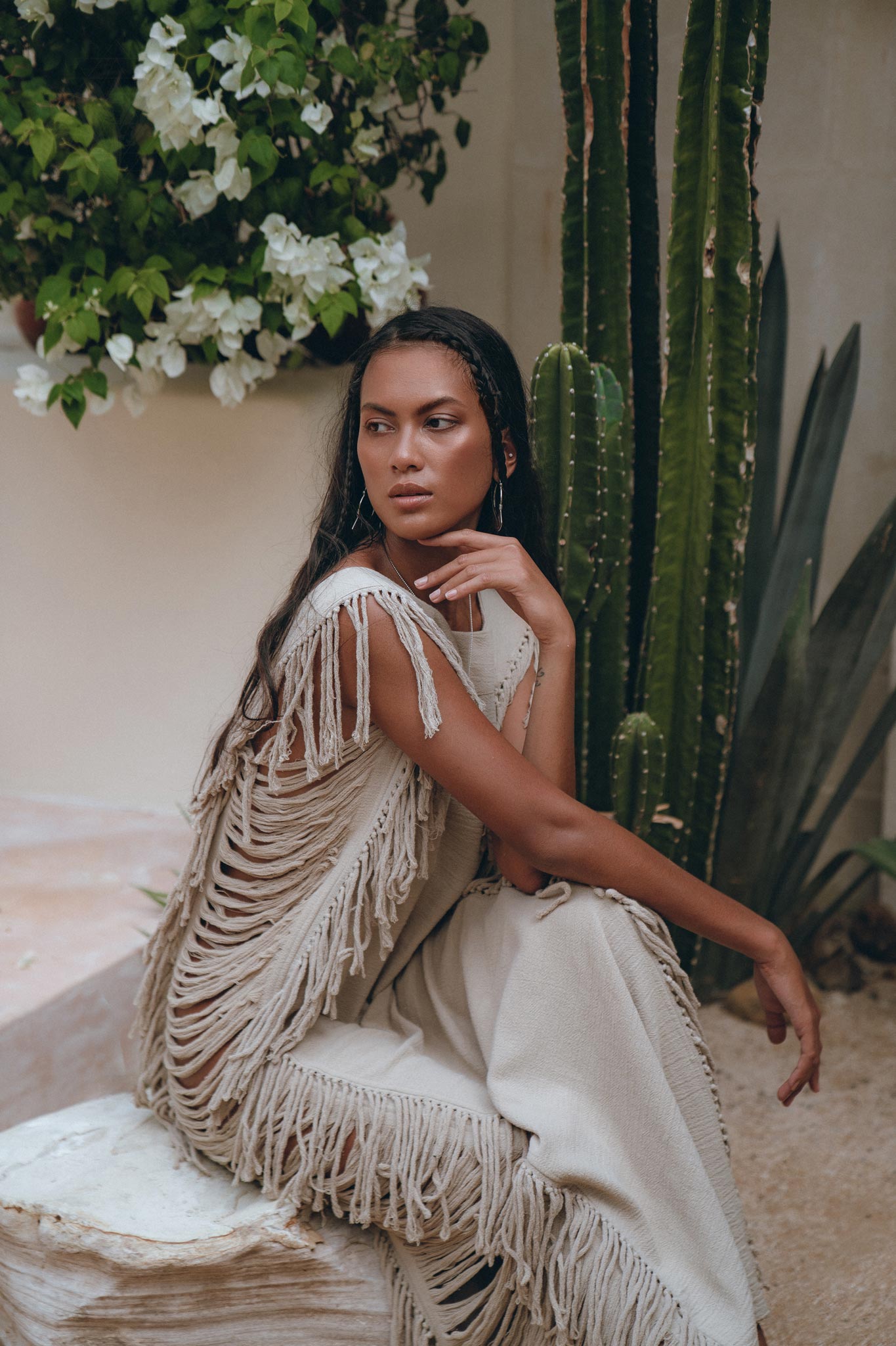 Soft Olive Ladder Sides Dress, Organic Cotton Dress, Boho Summer Dress - AYA Sacred Wear