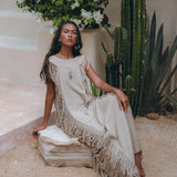 Soft Olive Ladder Sides Dress, Organic Cotton Dress, Boho Summer Dress - AYA Sacred Wear