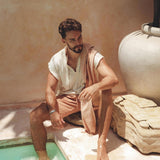 Ombre Botanically Dyed Dusty Pink Cotton Scarf for Men - AYA Sacred Wear