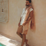 Ombre Botanically Dyed Dusty Pink Cotton Scarf for Men - AYA Sacred Wear