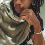 Ombre Botanically Dyed Green Cotton Scarf for Men - AYA Sacred Wear