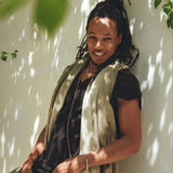 Ombre Botanically Dyed Green Cotton Scarf for Men - AYA Sacred Wear