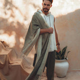 Ombre Botanically Dyed Green Cotton Scarf for Men - AYA Sacred Wear