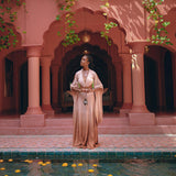 Ombré Dusty Pink Botanically Dyed Dress • Open Belly Maxi Bridesmaid Dress - AYA Sacred Wear