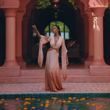 Ombré Dusty Pink Botanically Dyed Dress • Open Belly Maxi Bridesmaid Dress - AYA Sacred Wear