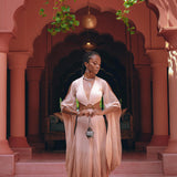 Ombré Dusty Pink Botanically Dyed Dress • Open Belly Maxi Bridesmaid Dress - AYA Sacred Wear