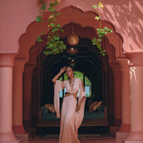 Ombré Dusty Pink Botanically Dyed Dress • Open Belly Maxi Bridesmaid Dress - AYA Sacred Wear