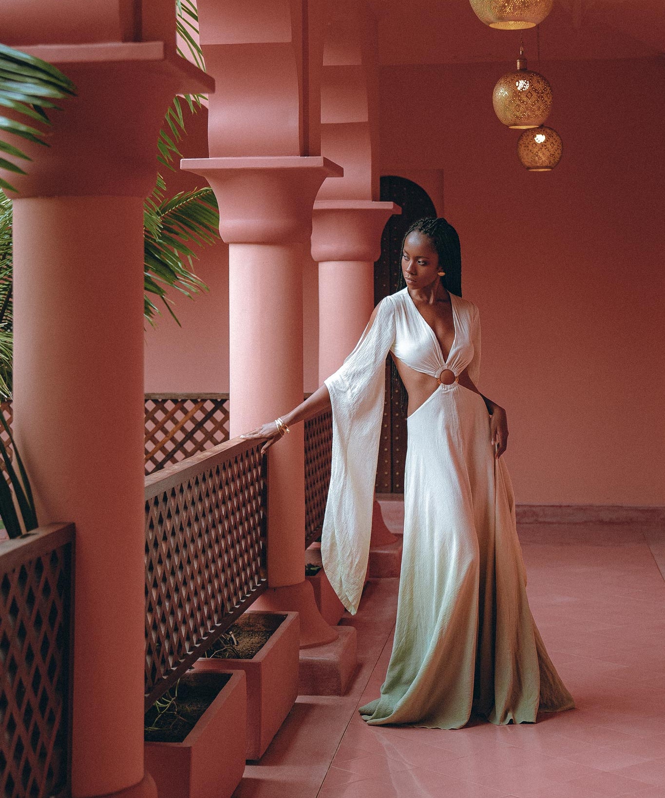Ombré Green Organic Wedding Boho Dress for Women - AYA Sacred Wear