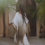 Ombre Sage Green Shawl • Organic Shawl with Handmade Tassels - AYA Sacred Wear