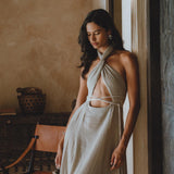 Ombre Sage Harmonia Dress • Bohemian Adjustable Back Dress • Sage Sexy Dress • Wedding Guest Dress • Fairy of the River Dress - AYA Sacred Wear