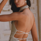 Ombre Sage Harmonia Dress • Bohemian Adjustable Back Dress • Sage Sexy Dress • Wedding Guest Dress • Fairy of the River Dress - AYA Sacred Wear