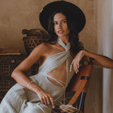 Ombre Sage Harmonia Dress • Bohemian Adjustable Back Dress • Sage Sexy Dress • Wedding Guest Dress • Fairy of the River Dress - AYA Sacred Wear