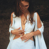 Ombré Sky Blue Organic Wedding Boho Dress for Women - AYA Sacred Wear