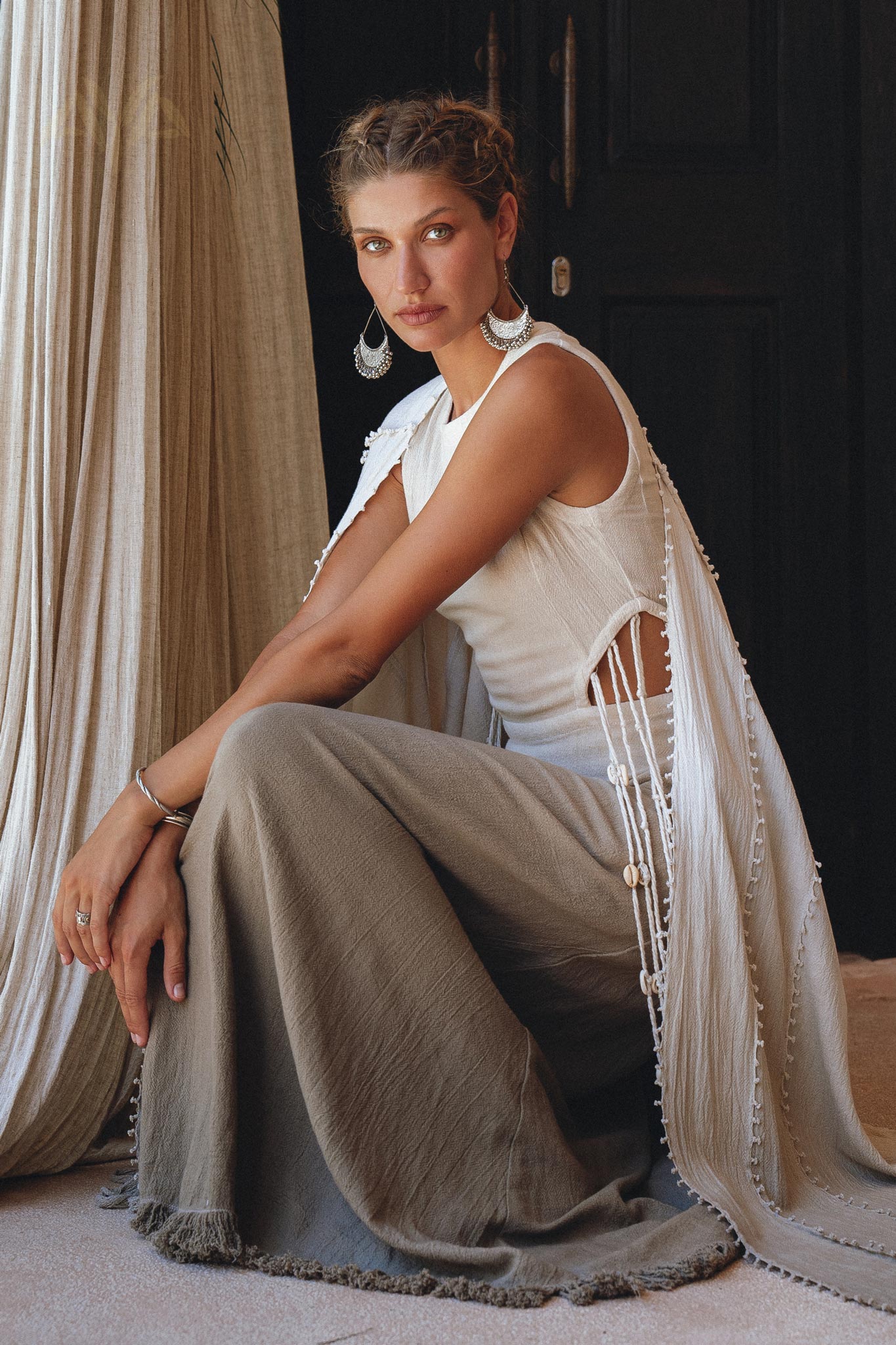 Step up your style with an ombre sage green shawl from Aya Sacred Wear.