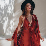 Organic Cotton Poncho • Tribal Kimono Cover Up • Boho Cardigan Women - AYA Sacred Wear