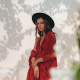 Organic Cotton Poncho • Tribal Kimono Cover Up • Boho Cardigan Women - AYA Sacred Wear