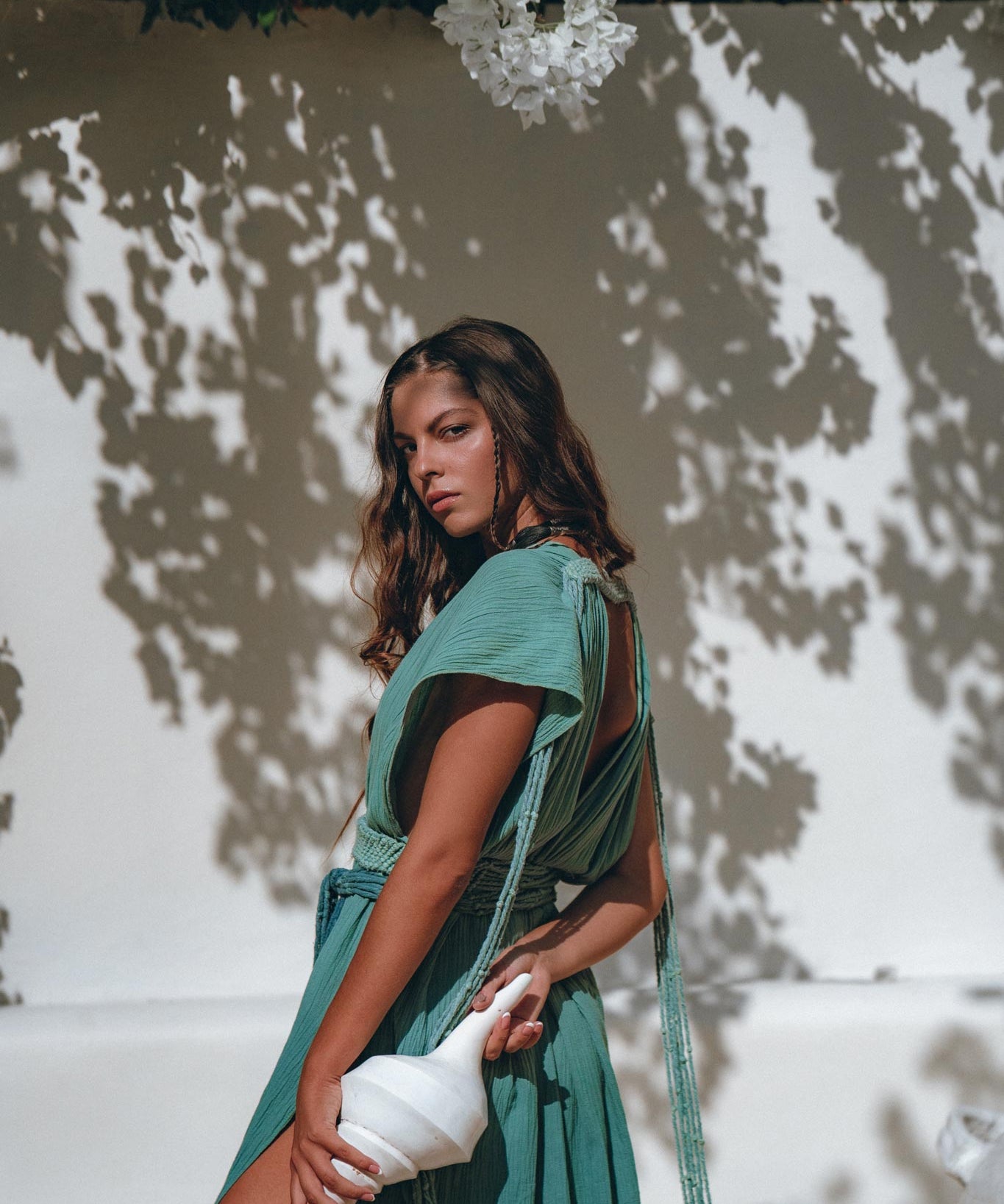 Organic Dress • Boho Wedding Dress • Botanically Dyed Turquoise Dress - AYA Sacred Wear