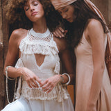 Organic Off - White Boho Top • Boho Empress Top • Crochet Tank Top Women - AYA Sacred Wear