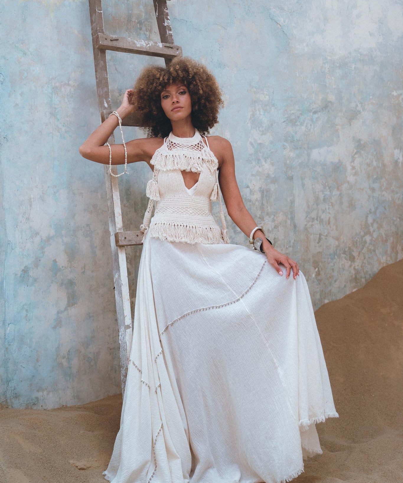 Organic Off - White Boho Top • Boho Empress Top • Crochet Tank Top Women - AYA Sacred Wear