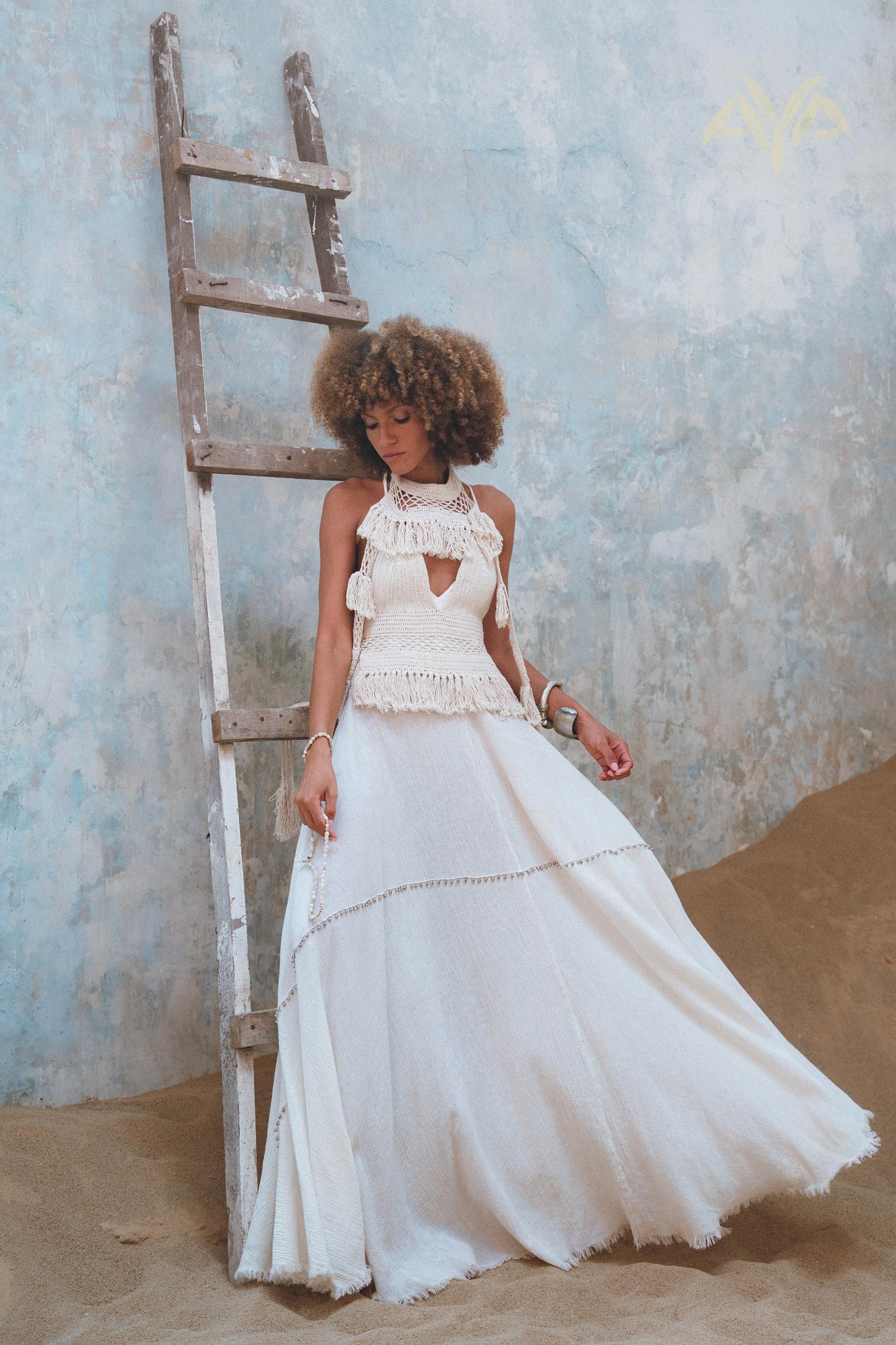 Organic Off - White Boho Top • Boho Empress Top • Crochet Tank Top Women - AYA Sacred Wear