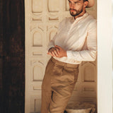 Pale Pink Linen Classic Minimalist Shirt for Men - AYA Sacred Wear