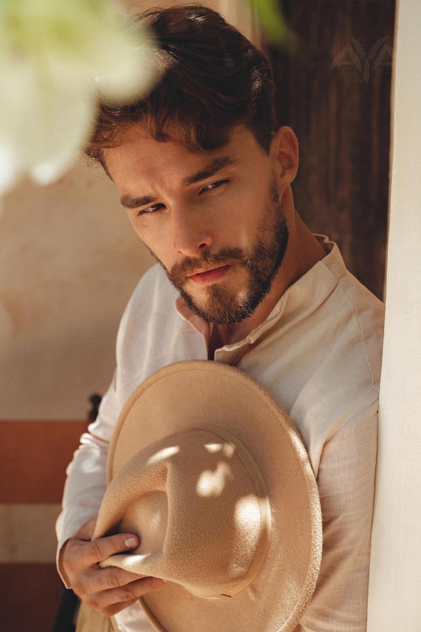 Pale Pink Linen Classic Minimalist Shirt for Men - AYA Sacred Wear