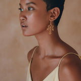 Peace Silk Boho Dress • Mini Cocktail Dress • Evening Gold Silk Dress - AYA Sacred Wear