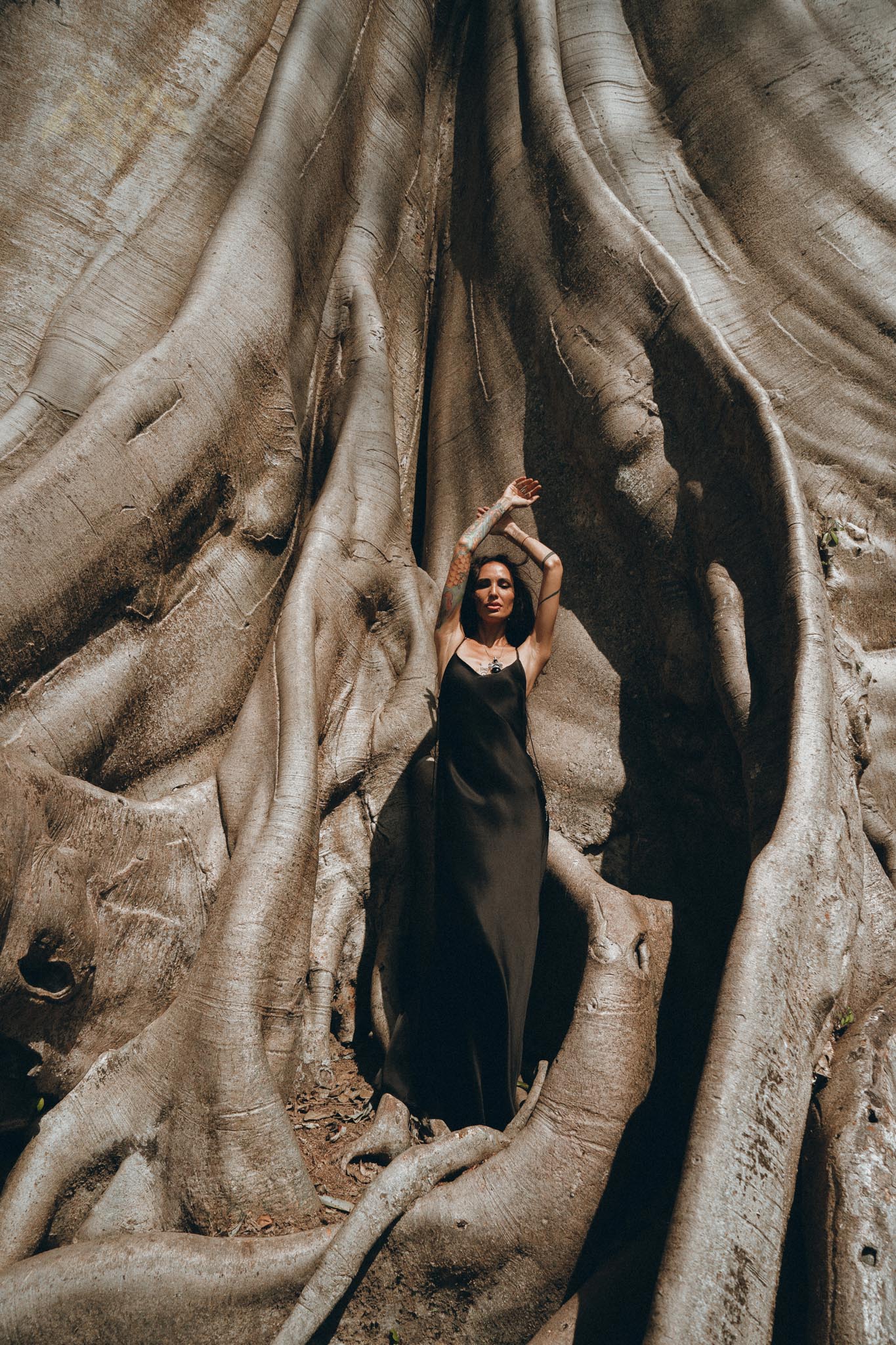 Peace Silk Slip Dress • Natural Silk Dress Women • Black Long Maxi Dress - AYA Sacred Wear
