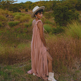 Pink Aurora Greek Goddess Dress • Boho Macrame Dress • Boho Sustainable Dress - AYA Sacred Wear
