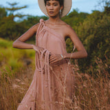 Pink Aurora Greek Goddess Dress • Boho Macrame Dress • Boho Sustainable Dress - AYA Sacred Wear