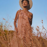 Pink Aurora Greek Goddess Dress • Boho Macrame Dress • Boho Sustainable Dress - AYA Sacred Wear