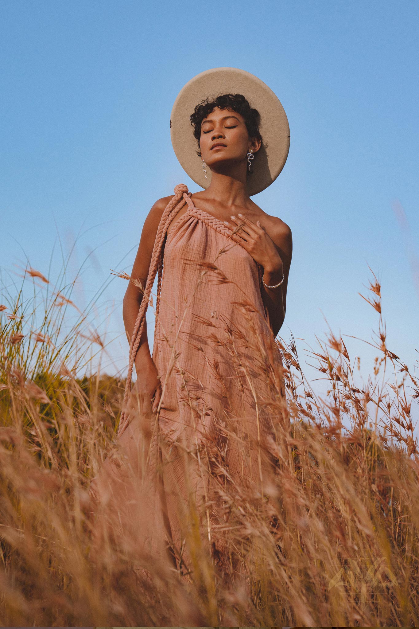 Pink Aurora Greek Goddess Dress • Boho Macrame Dress • Boho Sustainable Dress - AYA Sacred Wear