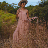 Pink Aurora Greek Goddess Dress • Boho Macrame Dress • Boho Sustainable Dress - AYA Sacred Wear