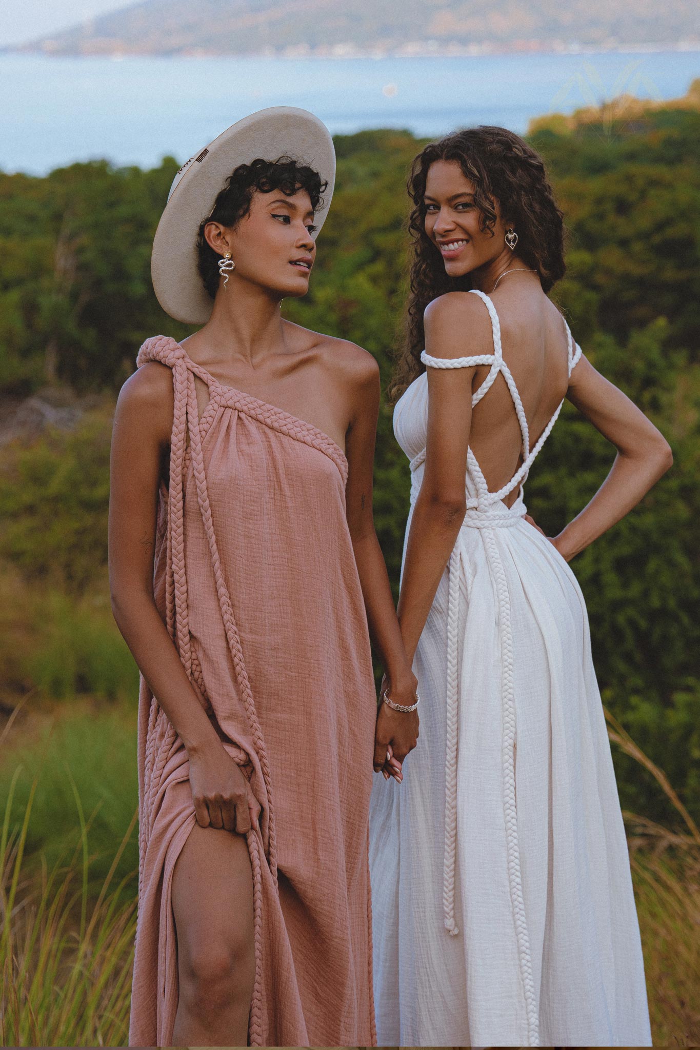 Pink Aurora Greek Goddess Dress • Boho Macrame Dress • Boho Sustainable Dress - AYA Sacred Wear