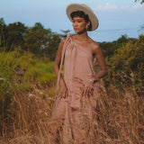 Pink Aurora Greek Goddess Dress • Boho Macrame Dress • Boho Sustainable Dress - AYA Sacred Wear