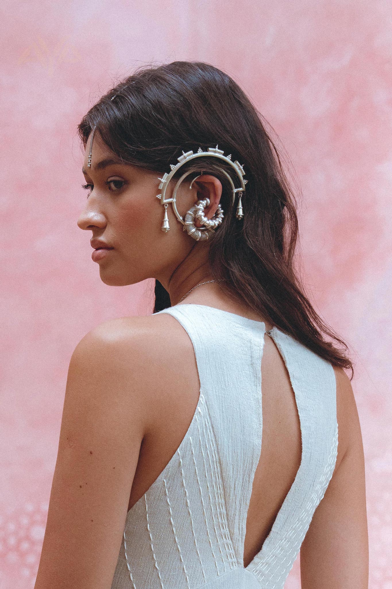 Powder Blue Bhakti Dress • Hand Embroidered Dress • Organic Casual Dress • Goddess Dress - AYA Sacred Wear