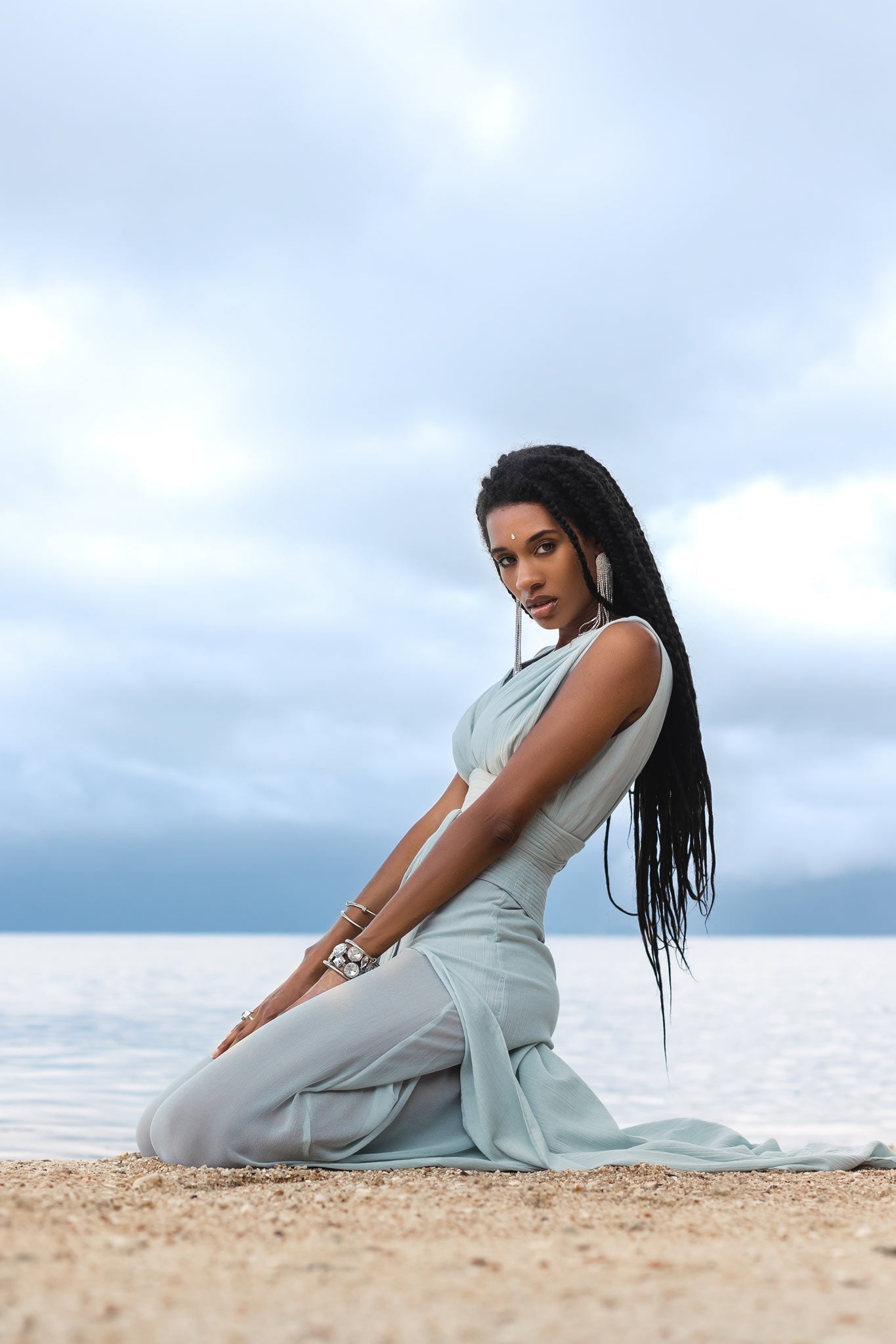 Powder Blue Boho Jumpsuit Women • Peace Silk & Cotton Romper for Women - AYA Sacred Wear