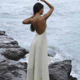 Powder Blue Padma Dress • Handloomed Laces Dress • Minimalist Goddess Dress - AYA Sacred Wear