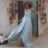 Powder Blue Padma Dress • Handloomed Laces Dress • Minimalist Goddess Dress - AYA Sacred Wear